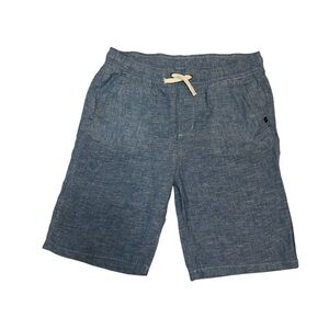 Boy’s Blue Drawstring Linen-Blend Shorts